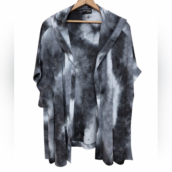 Attitudes by Renee Sweaters - Attitudes By Renee Tie Dye Hooded Cardigan
